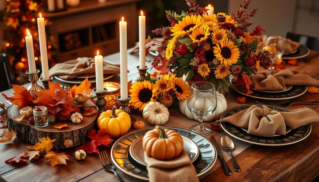 fall table decor accents